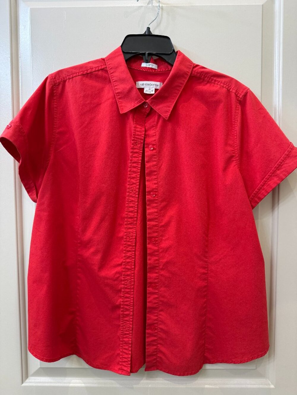 Liz Claiborne Red Short Sleeve button down XL